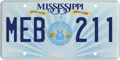 MS license plate MEB211