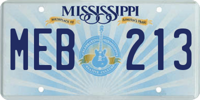MS license plate MEB213