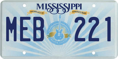 MS license plate MEB221