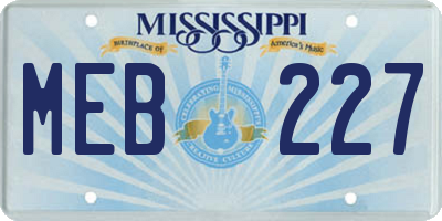MS license plate MEB227