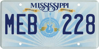MS license plate MEB228