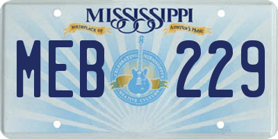 MS license plate MEB229