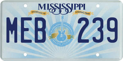 MS license plate MEB239