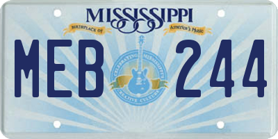 MS license plate MEB244