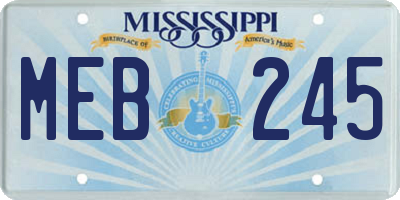 MS license plate MEB245