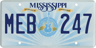 MS license plate MEB247