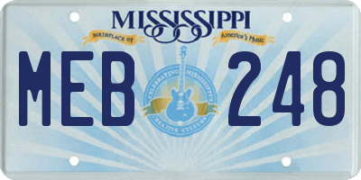 MS license plate MEB248