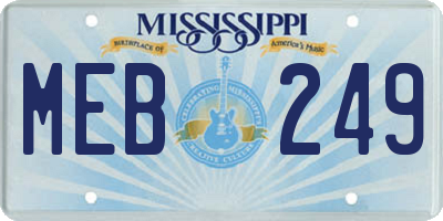 MS license plate MEB249
