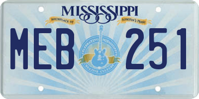 MS license plate MEB251
