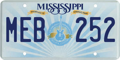 MS license plate MEB252