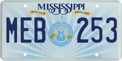 MS license plate MEB253