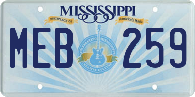 MS license plate MEB259