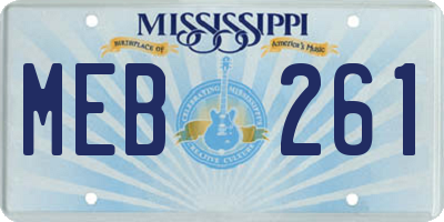 MS license plate MEB261