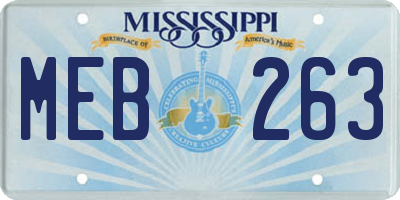 MS license plate MEB263