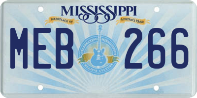 MS license plate MEB266