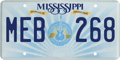 MS license plate MEB268