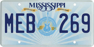 MS license plate MEB269