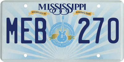MS license plate MEB270