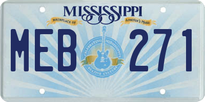MS license plate MEB271