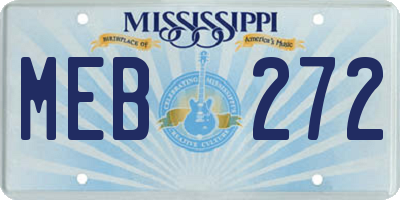 MS license plate MEB272