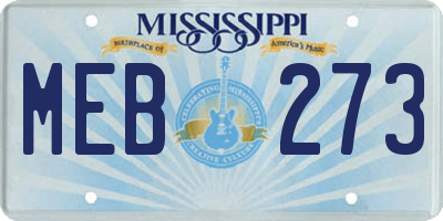 MS license plate MEB273