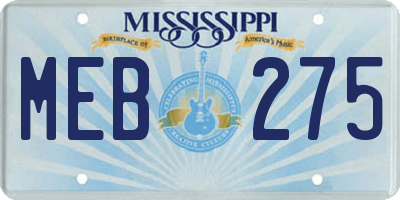 MS license plate MEB275