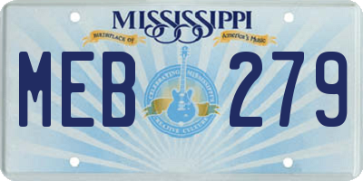MS license plate MEB279