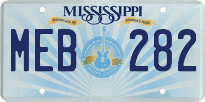 MS license plate MEB282