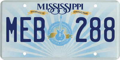 MS license plate MEB288