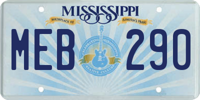 MS license plate MEB290