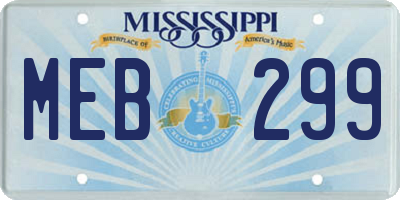 MS license plate MEB299