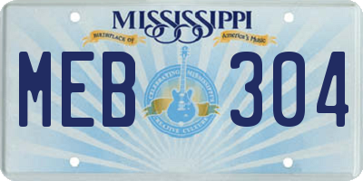 MS license plate MEB304