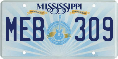 MS license plate MEB309