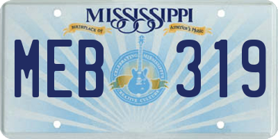 MS license plate MEB319