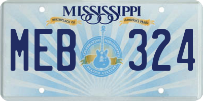 MS license plate MEB324