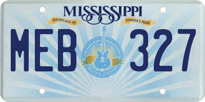 MS license plate MEB327
