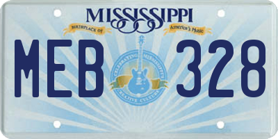 MS license plate MEB328