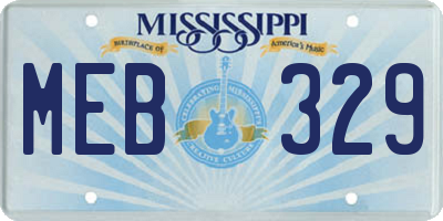 MS license plate MEB329