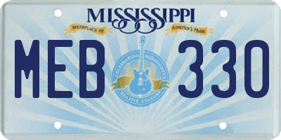 MS license plate MEB330