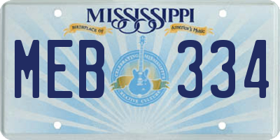 MS license plate MEB334