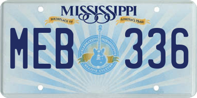 MS license plate MEB336