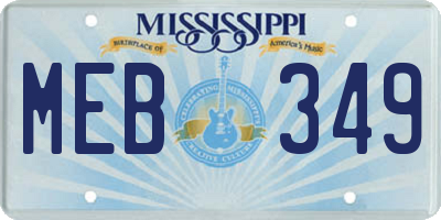 MS license plate MEB349