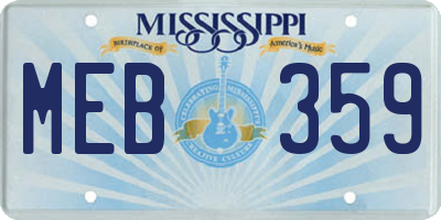 MS license plate MEB359