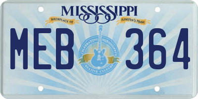 MS license plate MEB364
