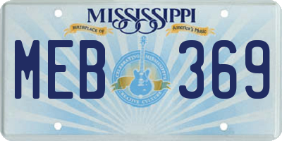 MS license plate MEB369