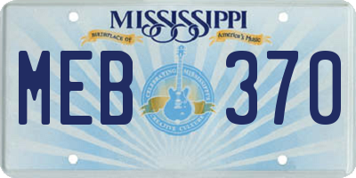 MS license plate MEB370
