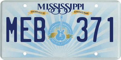 MS license plate MEB371