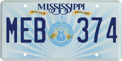 MS license plate MEB374