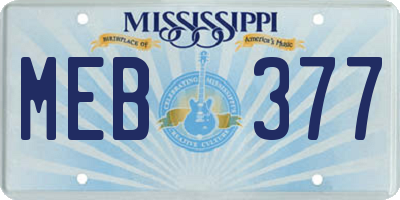 MS license plate MEB377