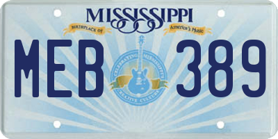 MS license plate MEB389